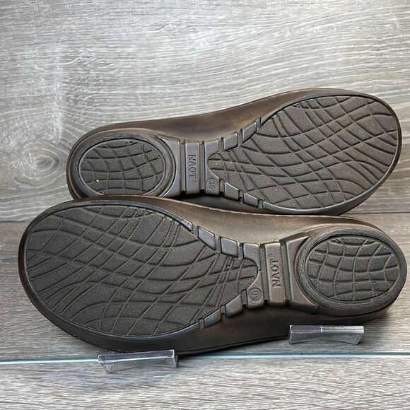 Naot Leap Brown Leather Women’s Sz 5/EU 36 Slip On Comfort Mules - Picture 8 of 11